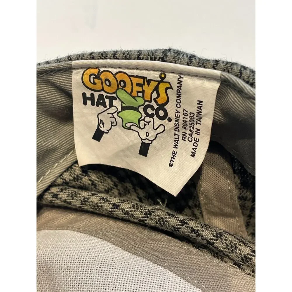 Vintage MICKEY MOUSE Plaid Snapback Hat ~ Disney Goofy's Hat Co Brown Suede Brim